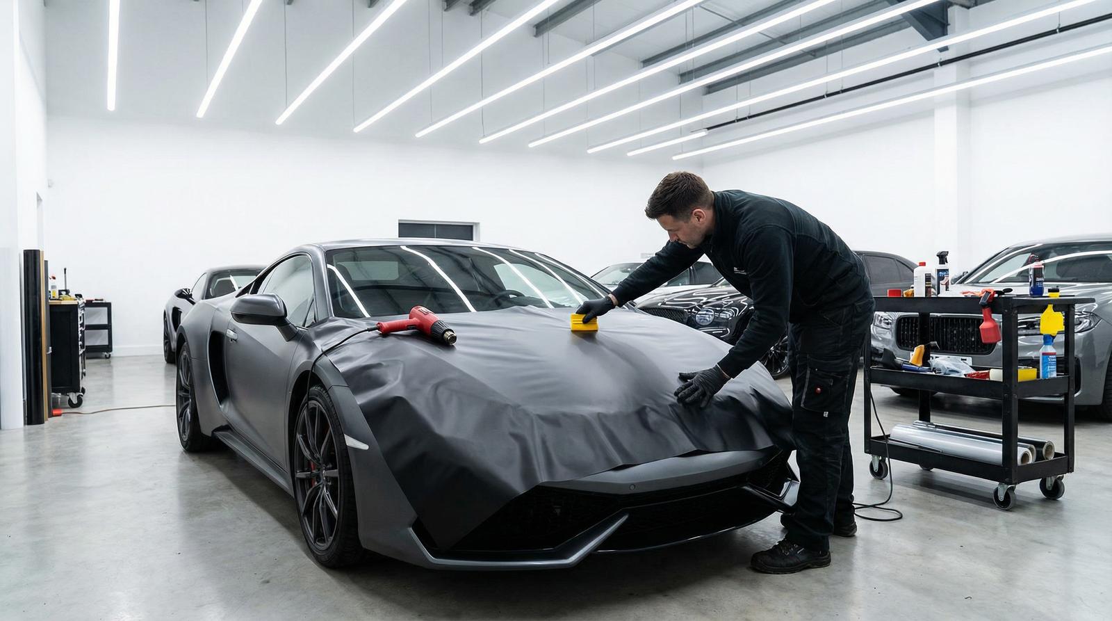 熟女人妻车身贴膜改装视频